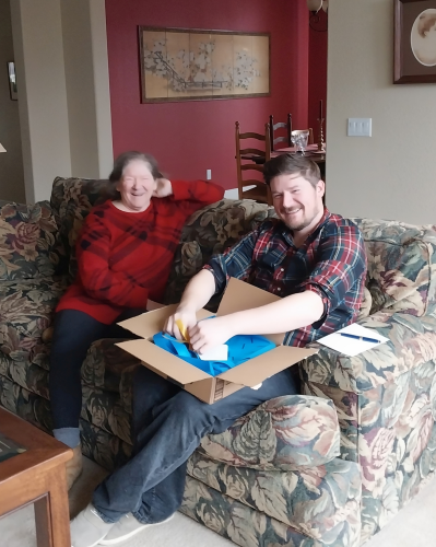 Andrew and Robin enjoying Christmas